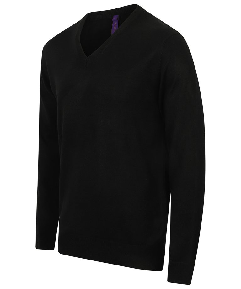 Henbury &#8211; Cashmere Touch Acrylic V-Neck Jumper HB760, Vivid Promotion Workwear
