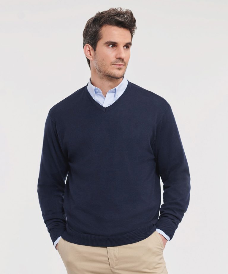 Alternative view of Russell Collection - V-Neck Knitted Sweater J710M