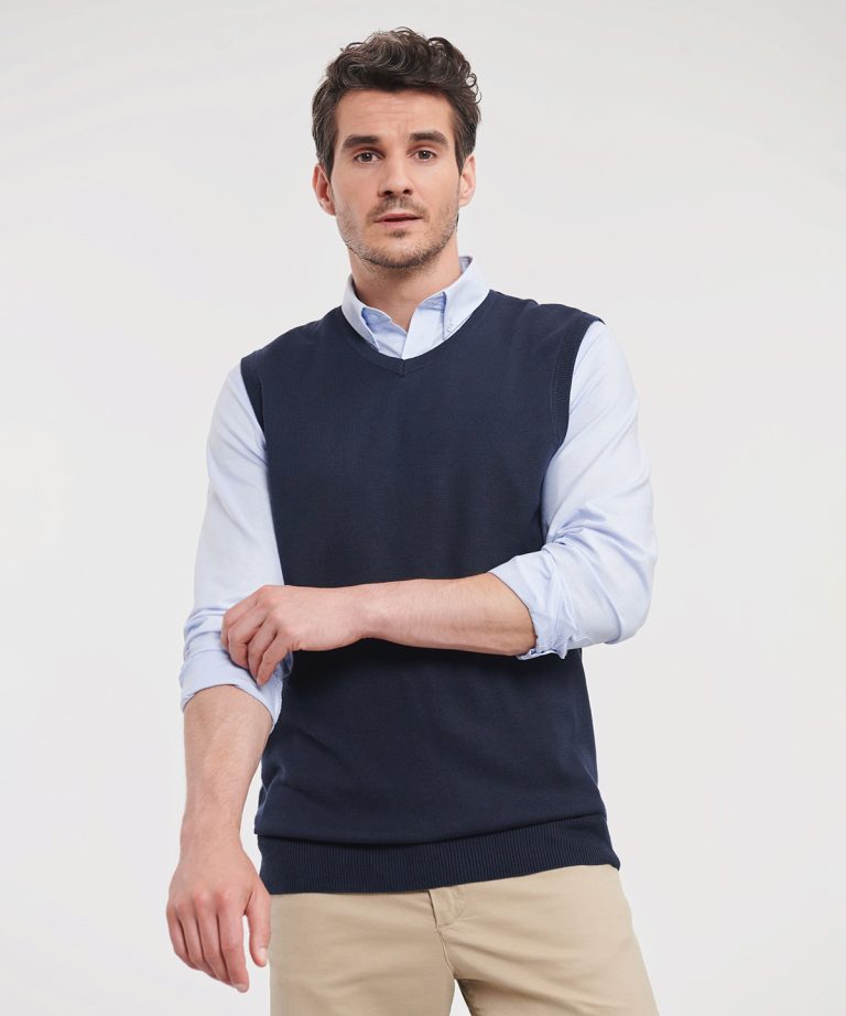 Russell Collection - V Neck Sleeveless Knitted Sweater J716M