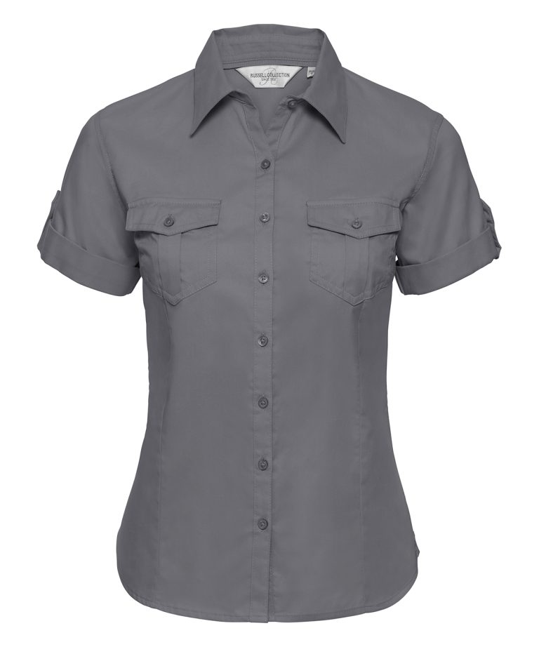 Russell Europe &#8211; Womens Roll &#8211; Sleeve Short Sleeve Shirt J919F, Vivid Promotion Workwear
