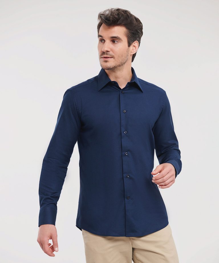 Russell Collection - Long Sleeve Easycare Tailored Oxford Shirt J922M