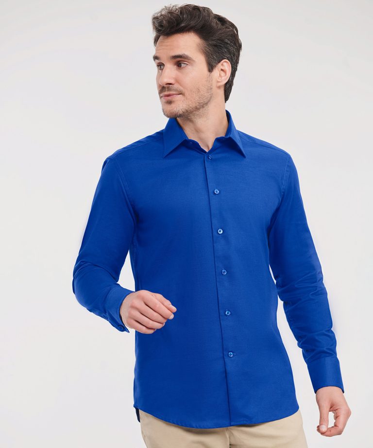 Alternative view of Russell Collection - Long Sleeve Easycare Tailored Oxford Shirt J922M