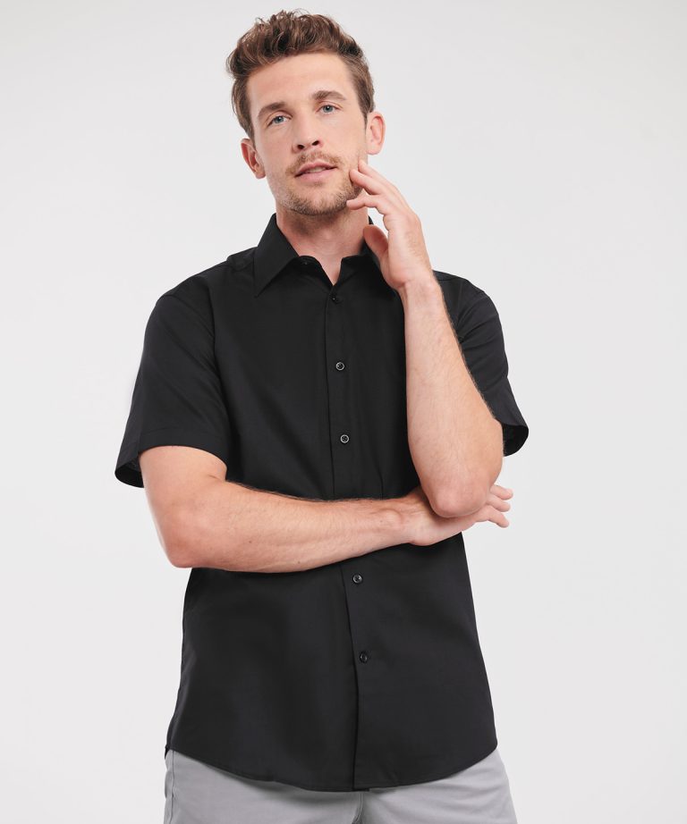 Russell Collection &#8211; Short Sleeve Easycare Tailored Oxford Shirt J923M, Vivid Promotion Workwear