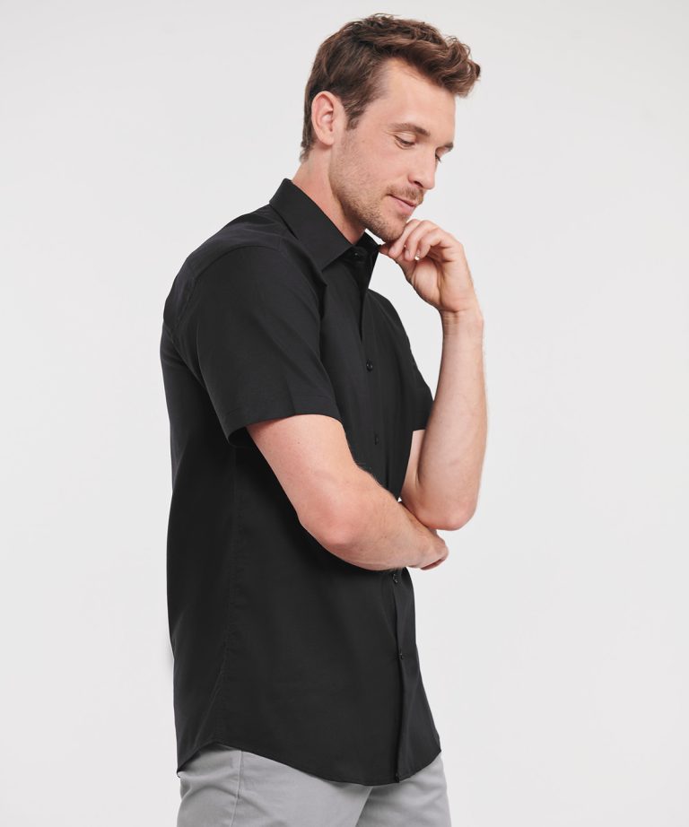 Alternative view of Russell Collection - Short Sleeve Easycare Tailored Oxford Shirt J923M