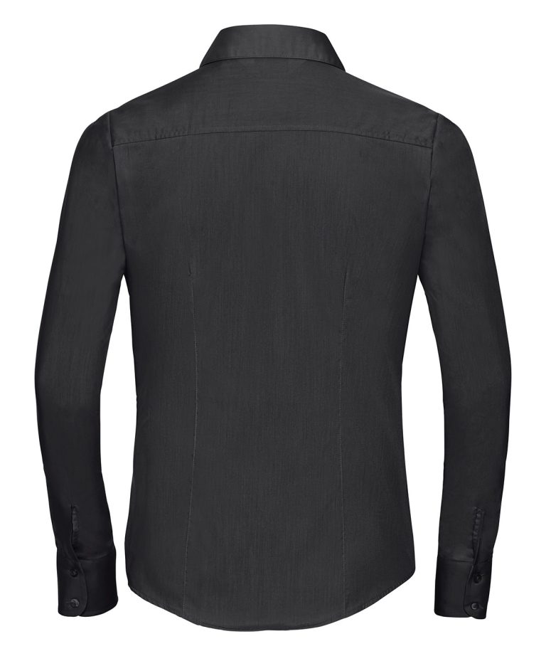 Russell Collection &#8211; Womens Long Sleeve Polycotton Easycare Fitted Poplin Shirt J924F, Vivid Promotion Workwear
