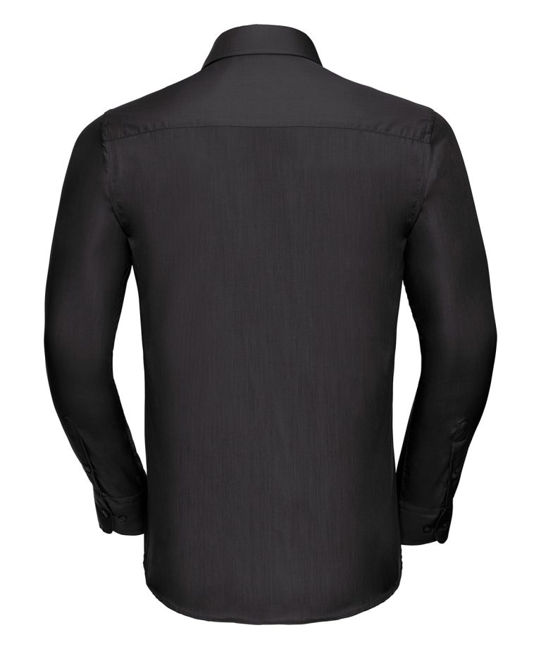 Russell Collection &#8211; Long Sleeve Polycotton Easycare Fitted Poplin Shirt J924M, Vivid Promotion Workwear