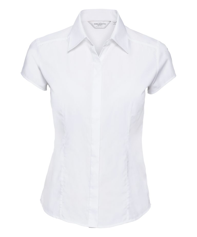 Russell Collection – Womens Cap Sleeve Polycotton Easycare Fitted Poplin Shirt J925F, Vivid Promotion Workwear Russell Collection – Womens Cap Sleeve Polycotton Easycare Fitted Poplin Shirt J925F, Vivid Promotion Workwear