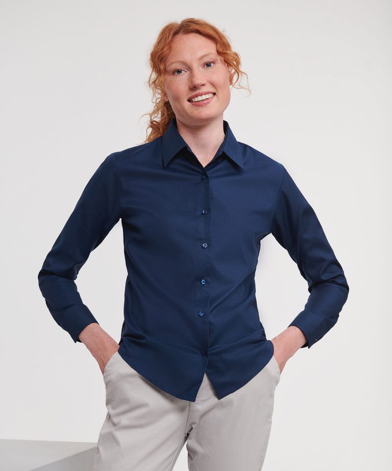Alternative view of Russell Collection - Womens Long Sleeve Easycare Oxford Shirt J932F