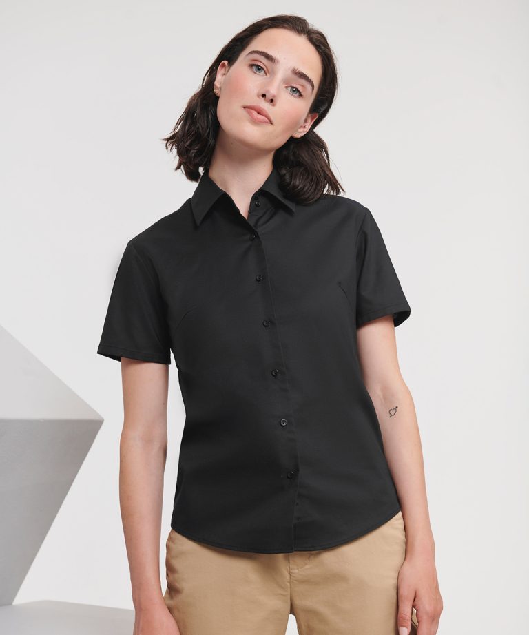 Russell Collection &#8211; Womens Short Sleeve Oxford Shirt J933F, Vivid Promotion Workwear