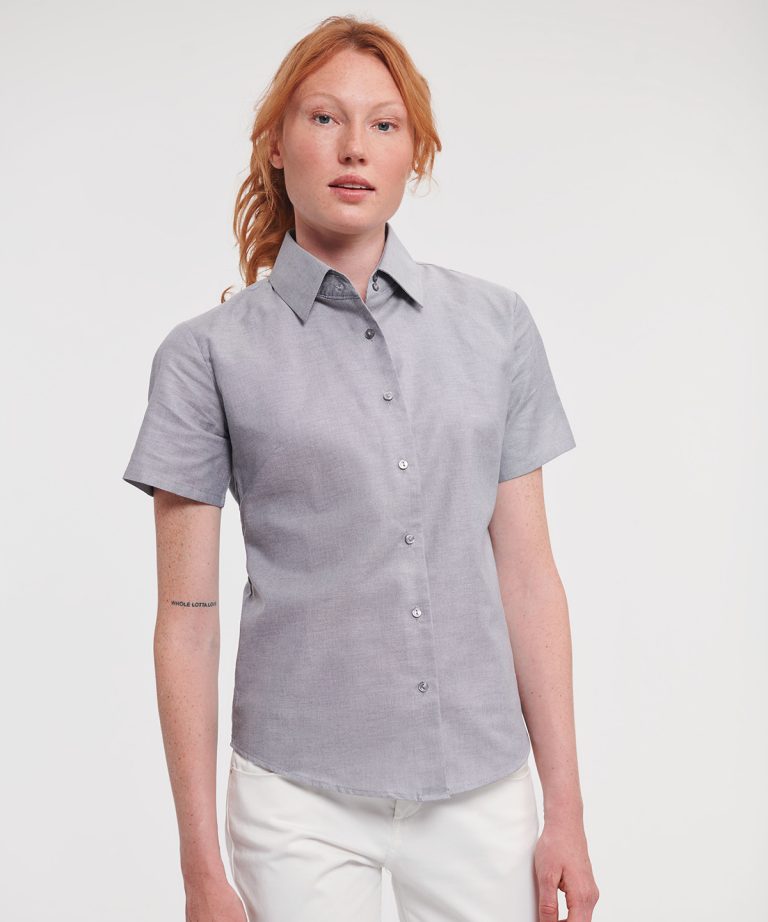 Russell Collection &#8211; Womens Short Sleeve Oxford Shirt J933F, Vivid Promotion Workwear