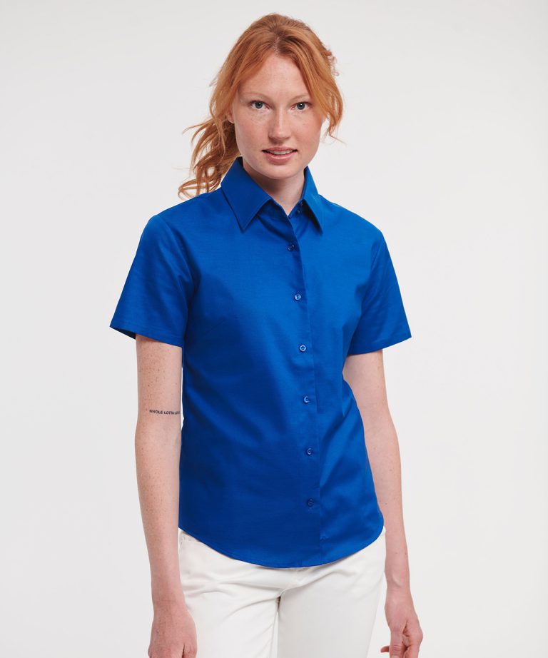 Alternative view of Russell Collection - Womens Short Sleeve Oxford Shirt J933F