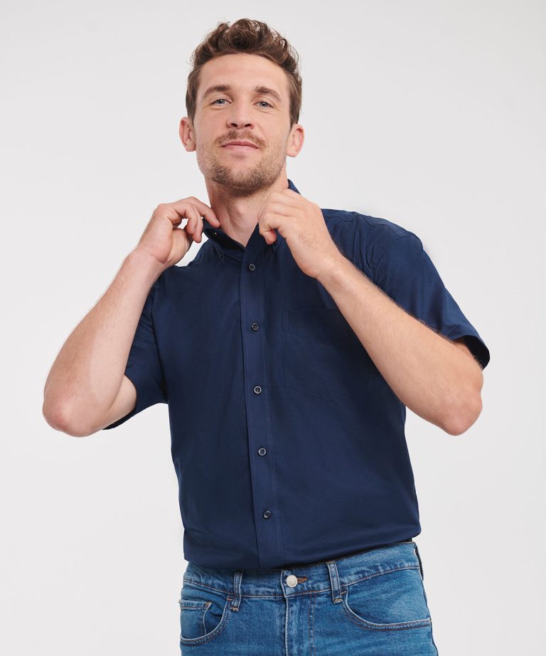 Alternative view of Russell Collection - Short Sleeve Easycare Oxford Shirt J933M