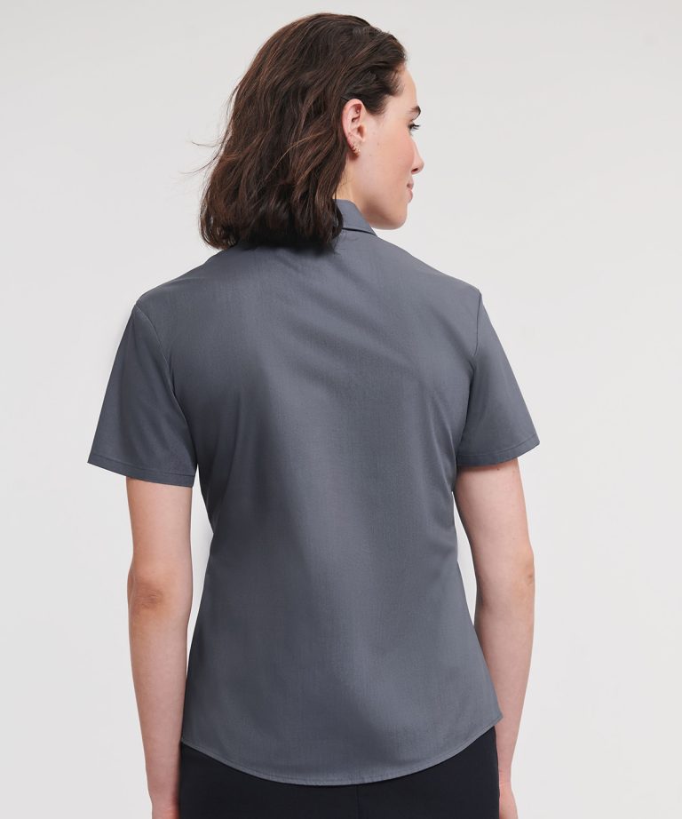 Alternative view of Russell Collection - Womens Short Sleeve Polycotton Easycare Poplin Shirt J935F
