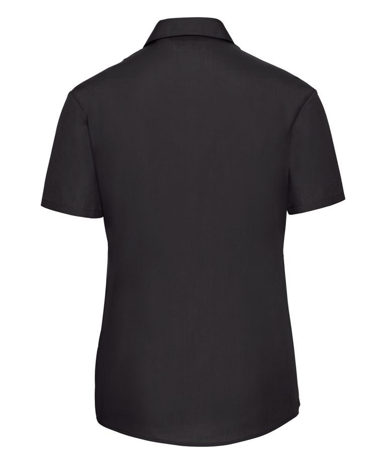 Russell Collection &#8211; Womens Short Sleeve Polycotton Easycare Poplin Shirt J935F, Vivid Promotion Workwear