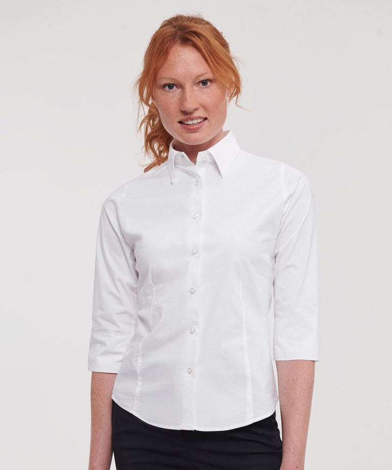 Russell Collection - Womens  Sleeve Easycare Fitted Shirt J946F