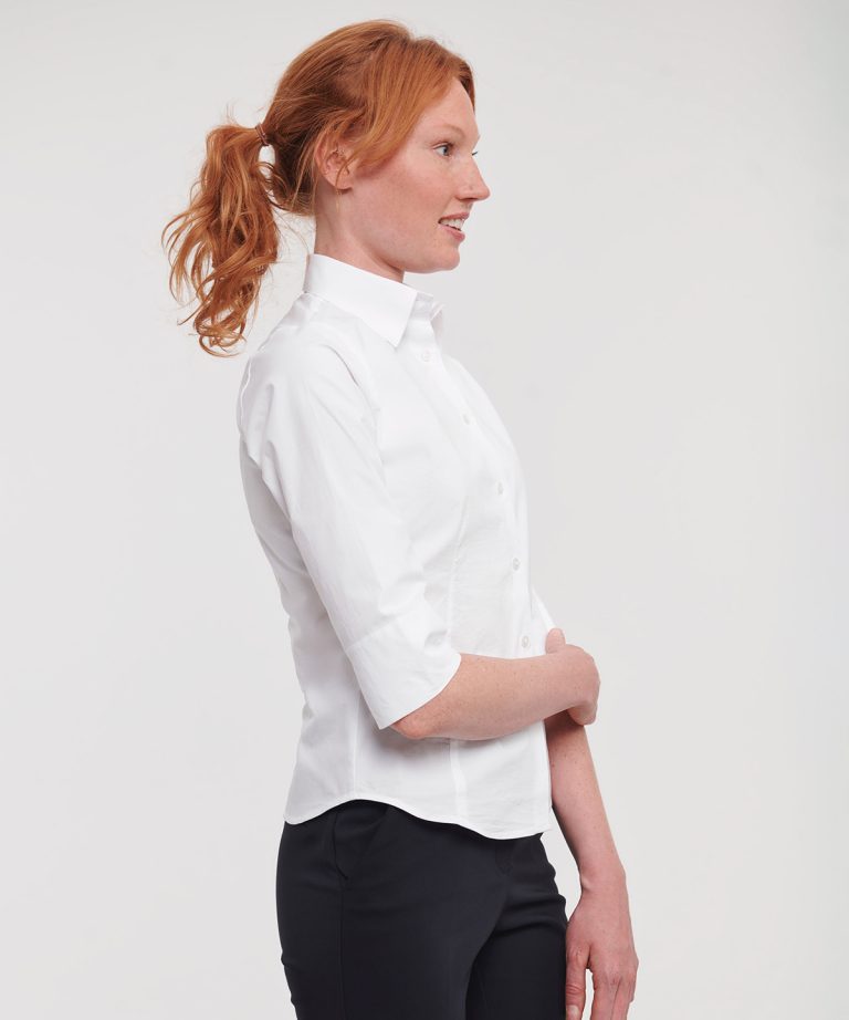 Russell Collection &#8211; Womens  Sleeve Easycare Fitted Shirt J946F, Vivid Promotion Workwear