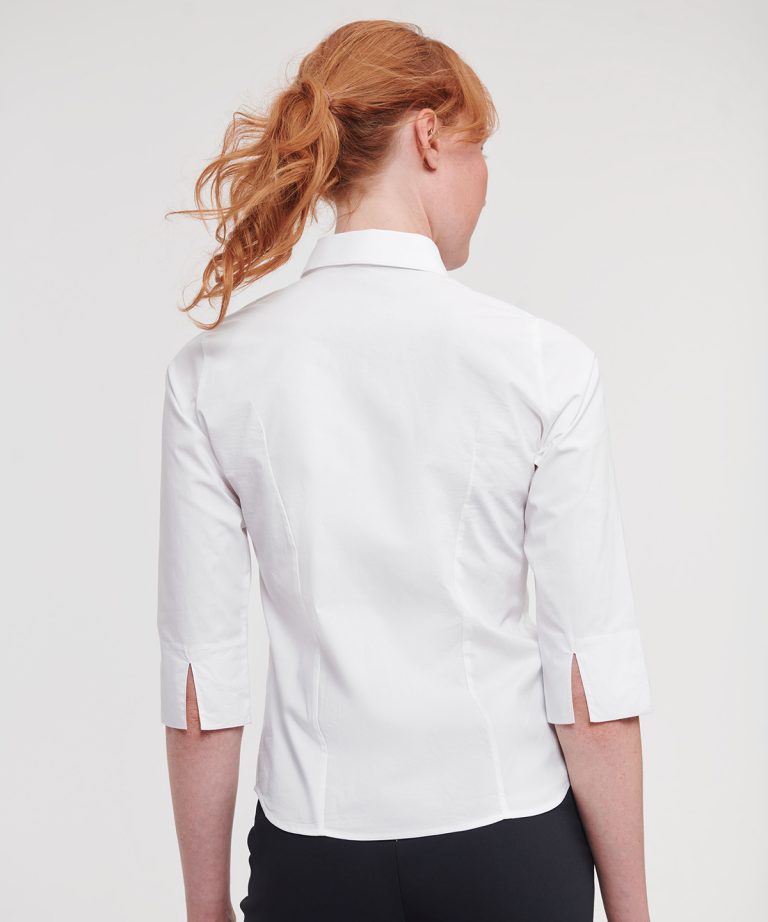 Russell Collection &#8211; Womens  Sleeve Easycare Fitted Shirt J946F, Vivid Promotion Workwear