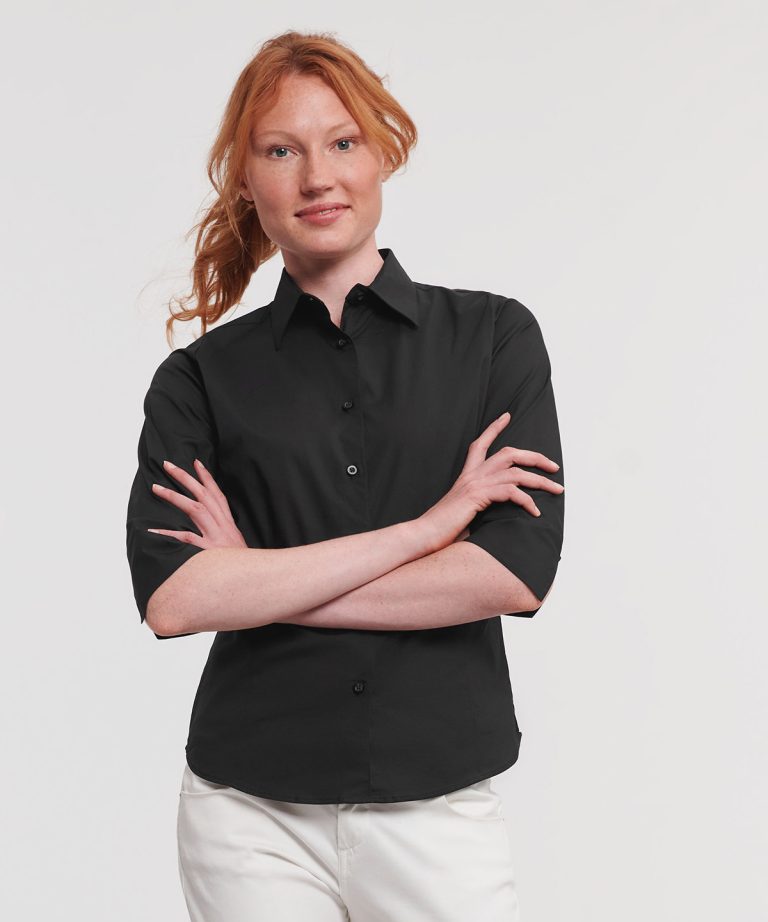 Alternative view of Russell Collection - Womens  Sleeve Easycare Fitted Shirt J946F