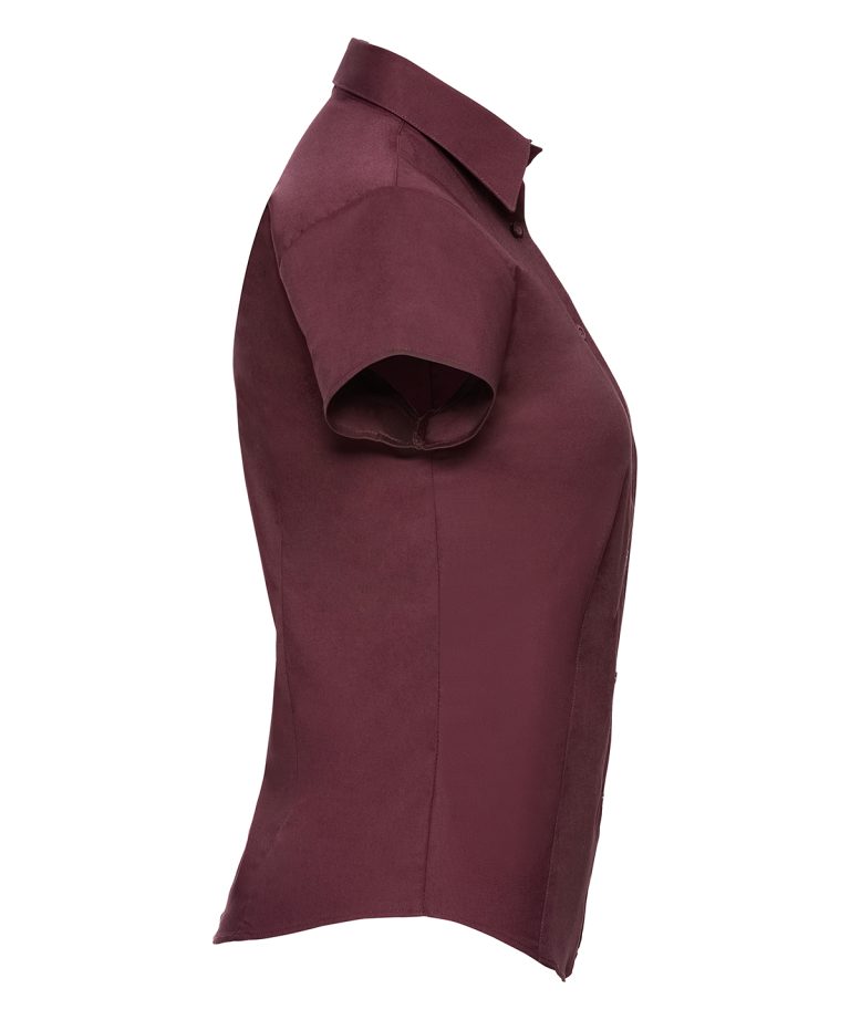 Russell Collection &#8211; Womens Short Sleeve Easycare Fitted Stretch Shirt J947F, Vivid Promotion Workwear