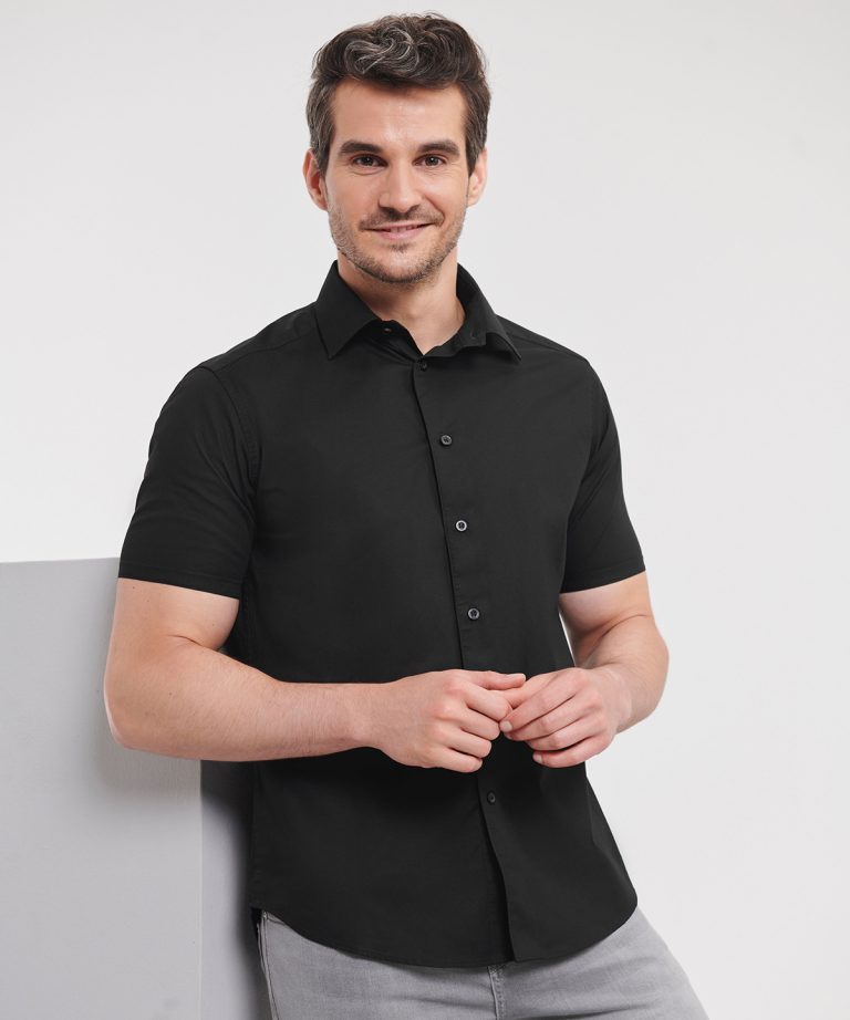 Russell Collection &#8211; Short Sleeve Easycare Fitted Shirt J947M, Vivid Promotion Workwear