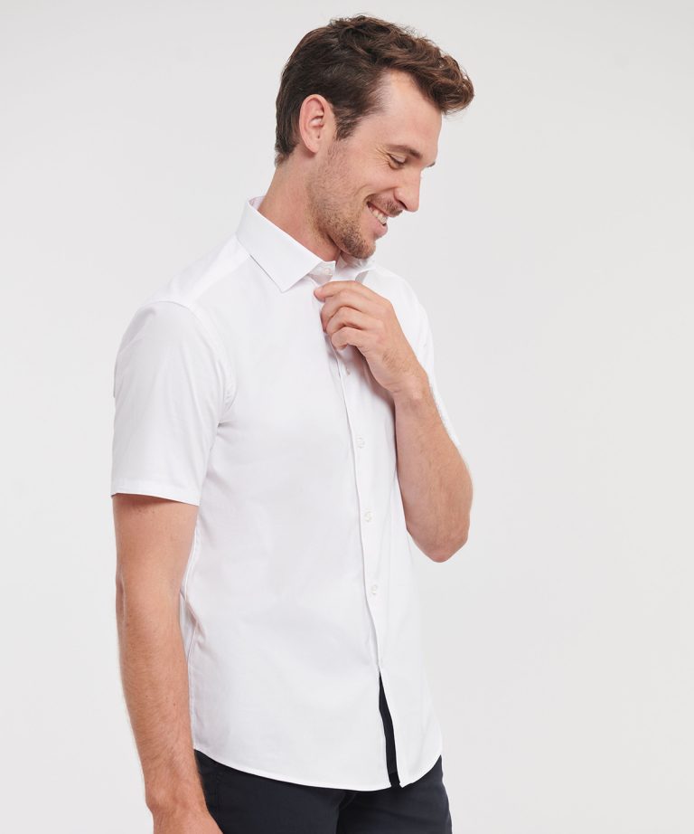Russell Collection &#8211; Short Sleeve Easycare Fitted Shirt J947M, Vivid Promotion Workwear