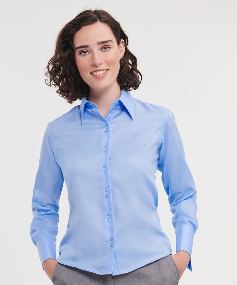 Russell Europe &#8211; Womens Long Sleeve Ultimate Non &#8211; Iron Shirt J956F, Vivid Promotion Workwear