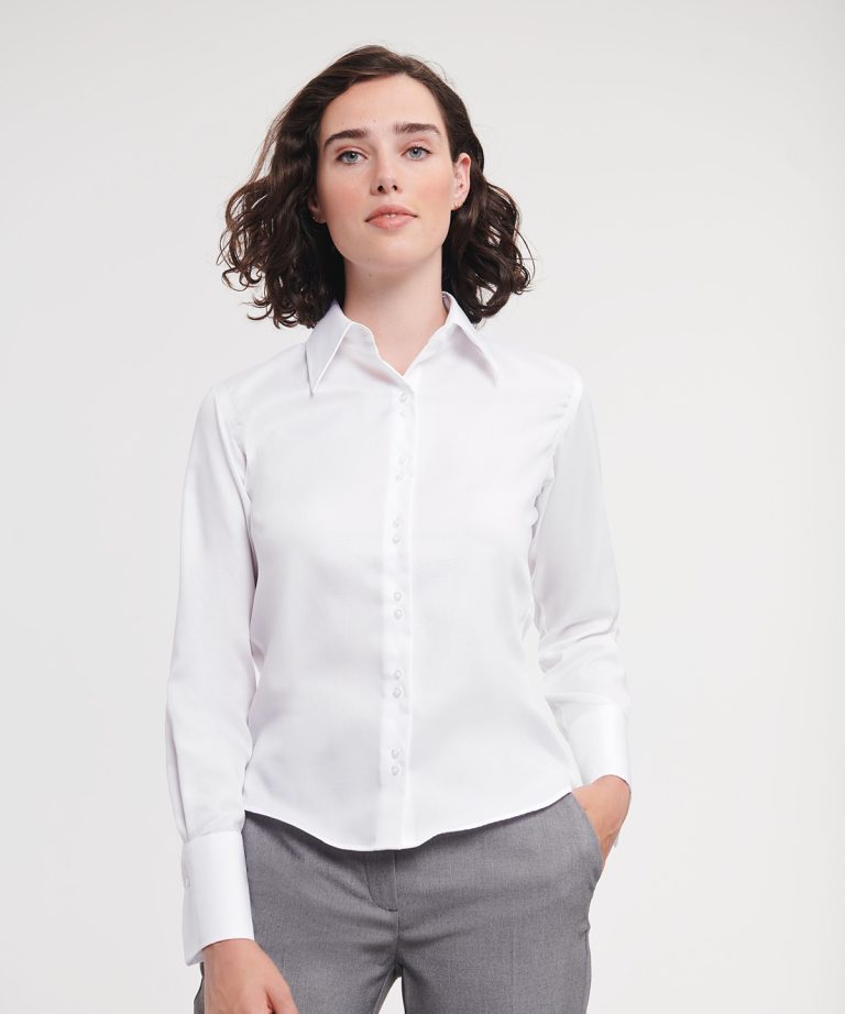 Russell Europe &#8211; Womens Long Sleeve Ultimate Non &#8211; Iron Shirt J956F, Vivid Promotion Workwear