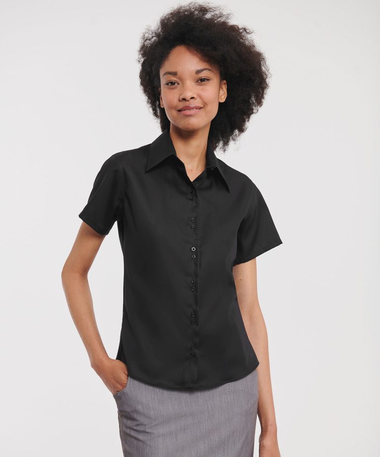 Russell Europe &#8211; Womens Short Sleeve Ultimate Non &#8211; Iron Shirt J957F, Vivid Promotion Workwear