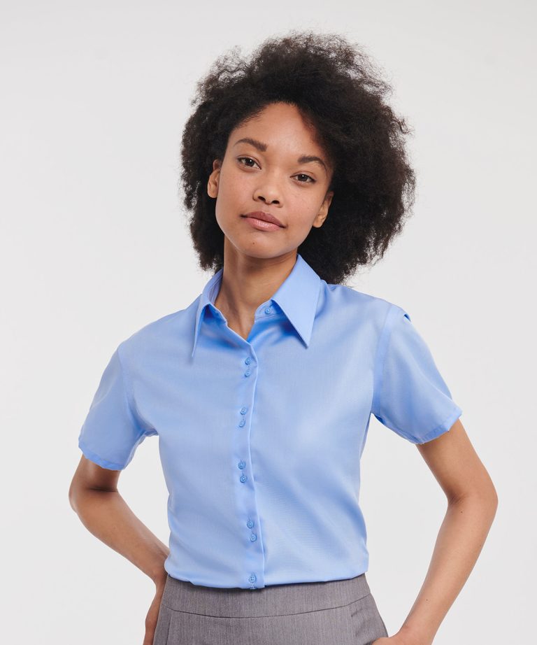 Russell Europe &#8211; Womens Short Sleeve Ultimate Non &#8211; Iron Shirt J957F, Vivid Promotion Workwear