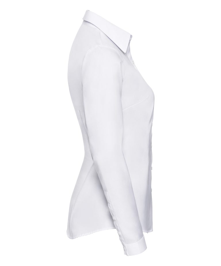Russell Collection &#8211; Womens Long Sleeve Herringbone Shirt J962F, Vivid Promotion Workwear