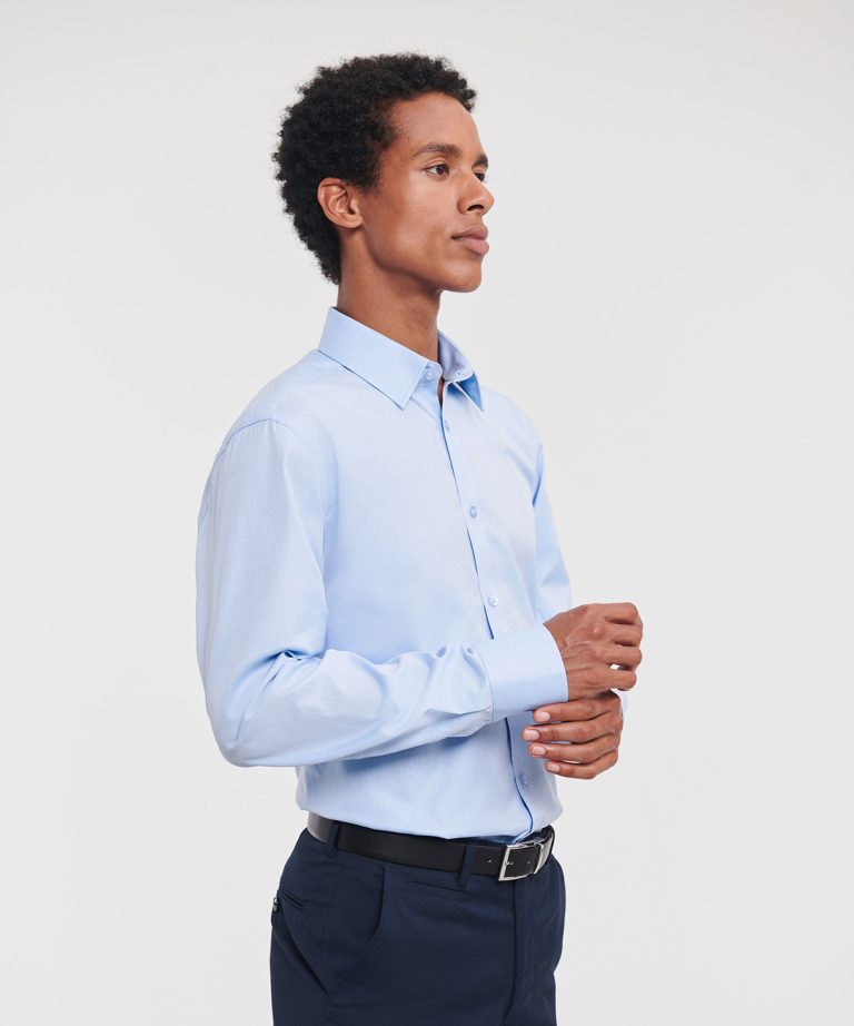 Russell Collection &#8211; Long Sleeve Herringbone Shirt J962M, Vivid Promotion Workwear