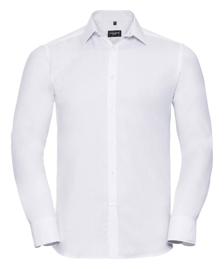 Russell Collection &#8211; Long Sleeve Herringbone Shirt J962M, Vivid Promotion Workwear