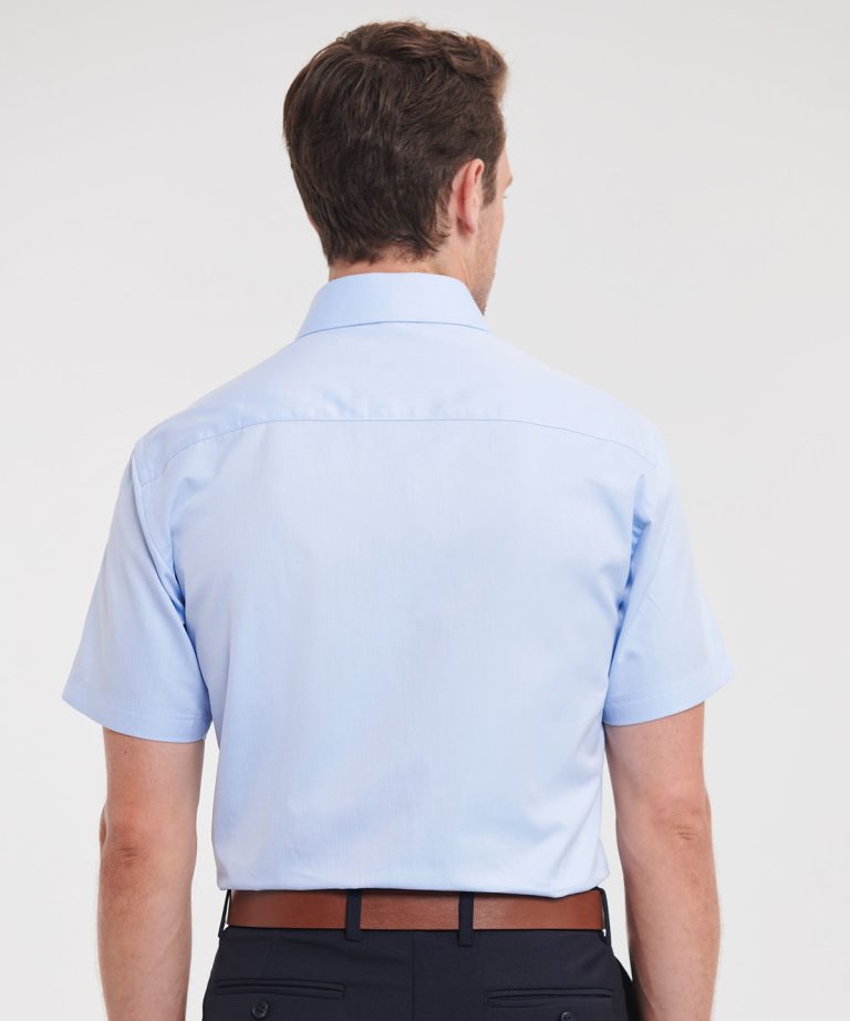 Russell Collection &#8211; Short Sleeve Herringbone Shirt J963M, Vivid Promotion Workwear
