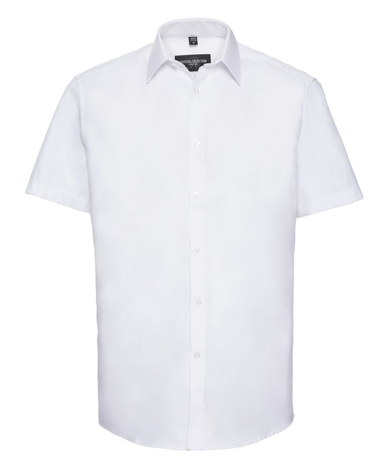 Russell Collection &#8211; Short Sleeve Herringbone Shirt J963M, Vivid Promotion Workwear