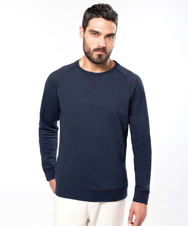 Kariban &#8211; Mens Organic Cotton Crew Neck Raglan Sleeve Sweatshirt KB480, Vivid Promotion Workwear