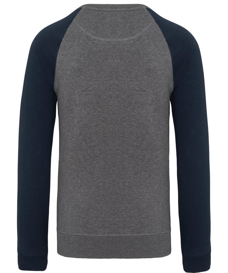 Kariban &#8211; Mens Two &#8211; Tone Organic Crew Neck Raglan Sleeve Sweatshirt KB491, Vivid Promotion Workwear
