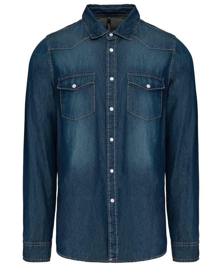 Kariban – Mens Long – Sleeved Denim Shirt KB519, Vivid Promotion Workwear Kariban – Mens Long – Sleeved Denim Shirt KB519, Vivid Promotion Workwear