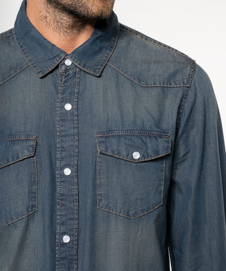 Alternative view of Kariban - Mens Long - Sleeved Denim Shirt KB519