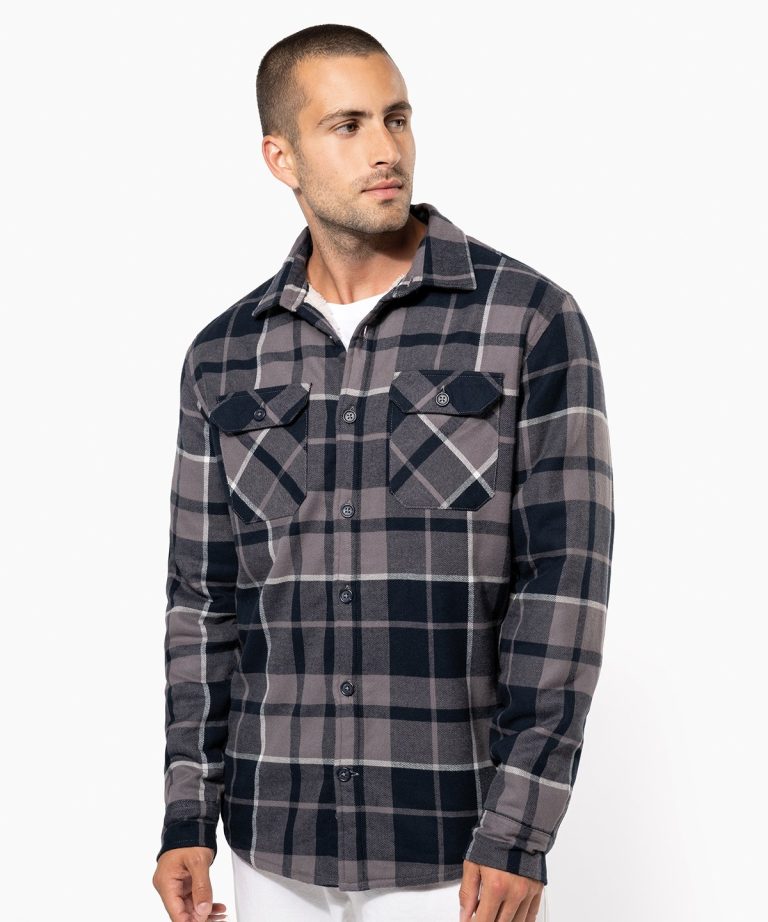 Kariban &#8211; Sherpa &#8211; Lined Checked Shirt Jacket KB579, Vivid Promotion Workwear