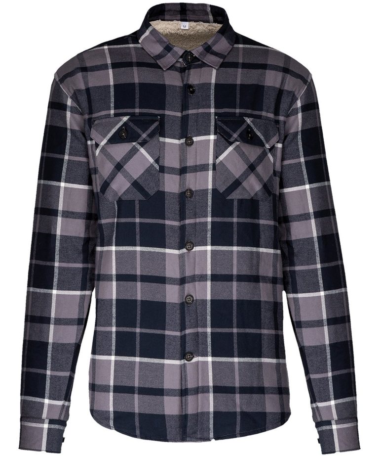 Kariban &#8211; Sherpa &#8211; Lined Checked Shirt Jacket KB579, Vivid Promotion Workwear
