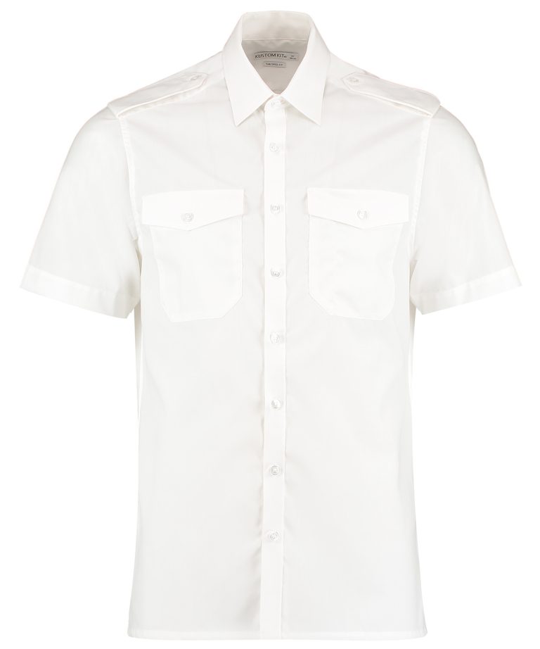 Alternative view of Kustom Kit - Pilot Shirt Short - Sleeved (Tailored Fit) KK133