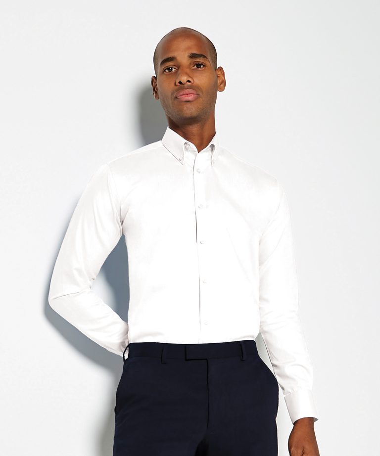Kustom Kit - Slim Fit Non - Iron Oxford Twill Shirt Long - Sleeved (Slim Fit) KK139