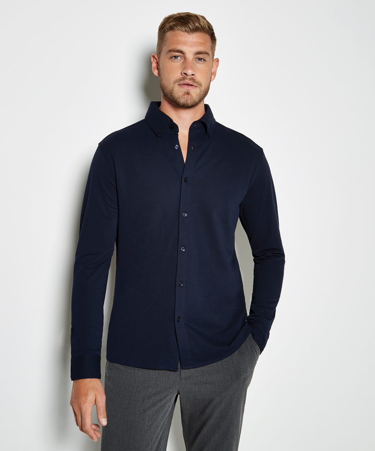 Kustom Kit &#8211; Long Sleeve Superwash 60ｰ Piqu・Shirt (Tailored Fit) KK143, Vivid Promotion Workwear