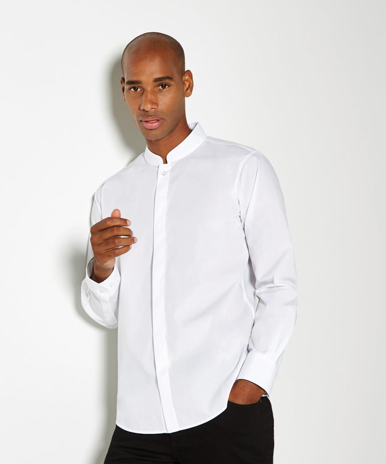 Kustom Kit - Mandarin Collar Shirt Long Sleeved (Tailored Fit) KK161