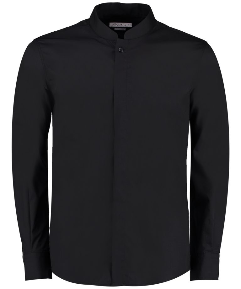 Alternative view of Kustom Kit - Mandarin Collar Shirt Long Sleeved (Tailored Fit) KK161