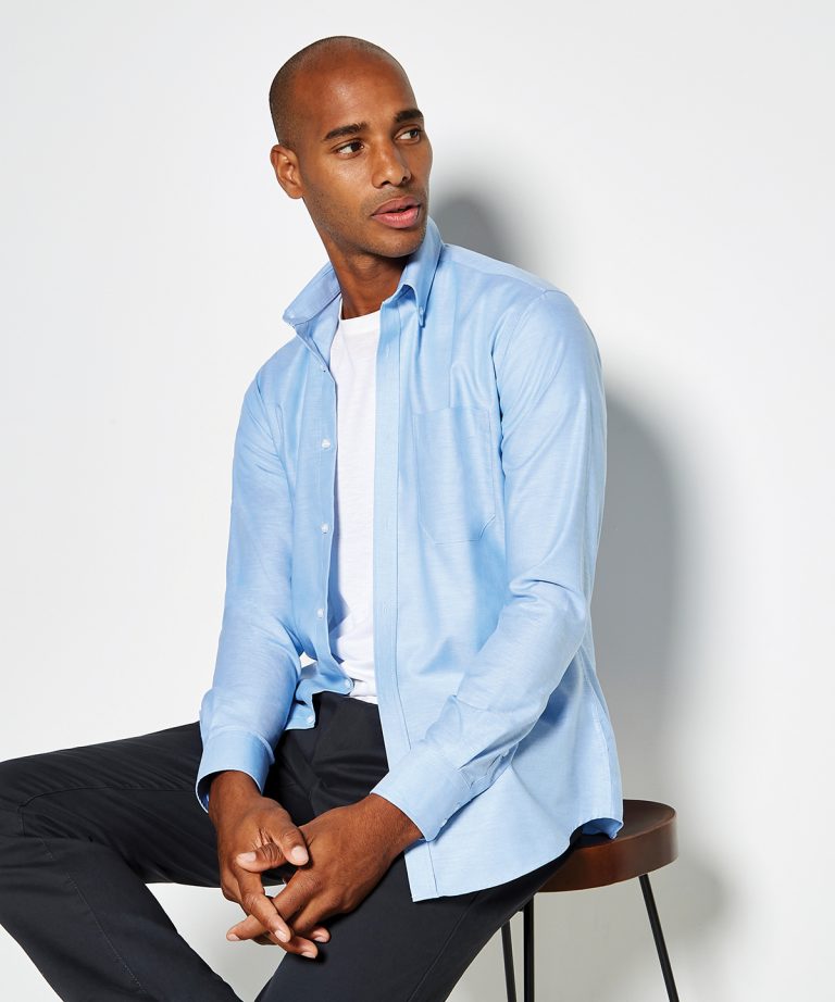 Kustom Kit - Slim Fit Workwear Oxford Shirt Long Sleeved (Slim Fit) KK184
