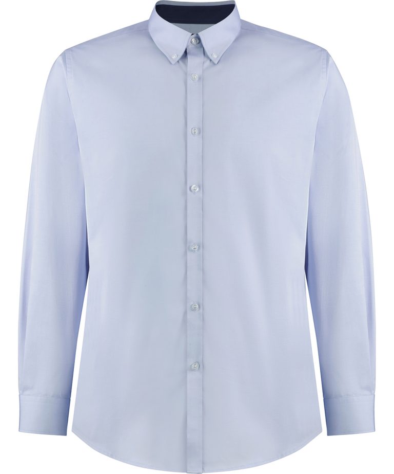 Alternative view of Kustom Kit - Contrast Premium Oxford Shirt (Button - Down Collar) Long - Sleeved (Tailored Fit) KK190