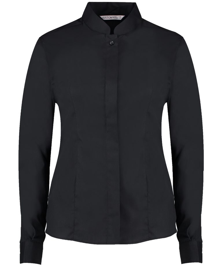 Alternative view of Kustom Kit - Womens Mandarin Collar Shirt Long - Sleeved (Tailored Fit) KK261