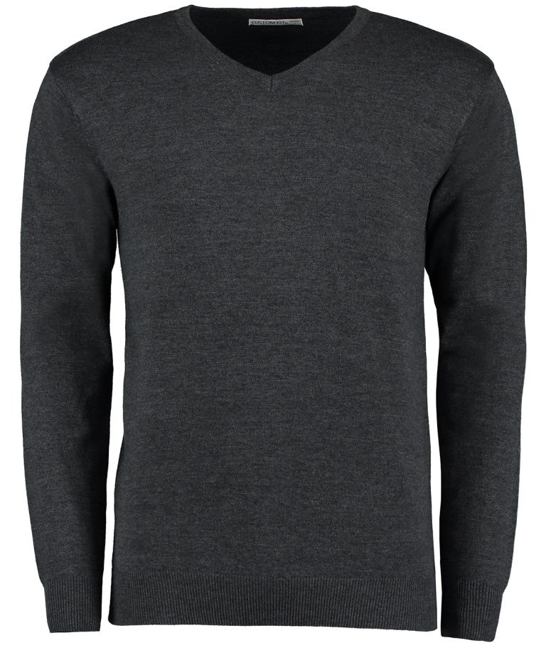 Alternative view of Kustom Kit - Arundel V-Neck Sweater Long Sleeve (Classic Fit) KK352