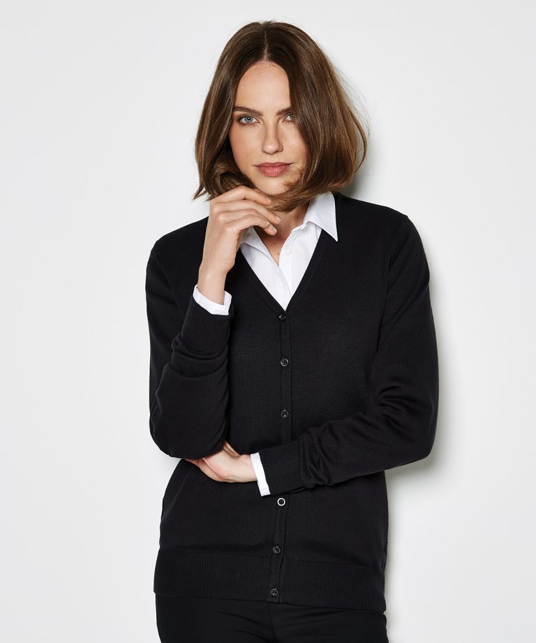 Kustom Kit - Womens Arundel V - Neck Cardigan Long Sleeve (Classic Fit) KK354